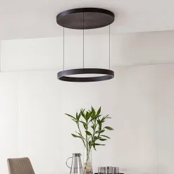 Lucande suspension LED Philine, Ø 60 cm, noir, fer| Suspensions Led|Suspensions