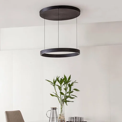 Lucande suspension LED Philine, Ø 60 cm, noir, fer| Suspensions Led|Suspensions