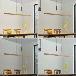 Lucande Suspension LED Tamlin, hêtre, bois,140 cm, 3.000 K| Suspensions Led|Suspensions