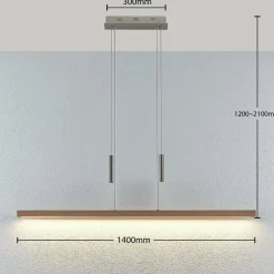 Lucande Suspension LED Tamlin, hêtre, bois,140 cm, 3.000 K| Suspensions Led|Suspensions