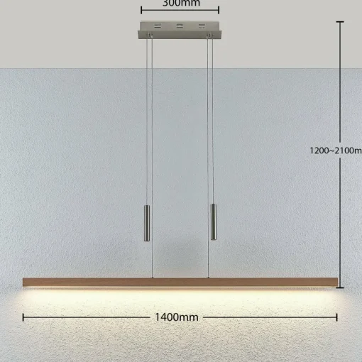 Lucande Suspension LED Tamlin, hêtre, bois,140 cm, 3.000 K| Suspensions Led|Suspensions