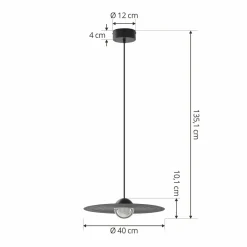 Lucande Suspension LED Tethrion, noir, aluminium, Ø 40 cm| Suspensions Led|Suspensions