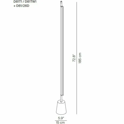 Luceplan Compendium lampadaire LED 2 700K alu| Lampadaires Led|Lampadaires