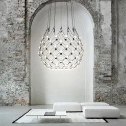 Luceplan Mesh suspension Ø 100 cm Wireless 2 m| Suspensions Led|Suspensions