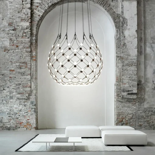 Luceplan Mesh suspension Ø 100 cm Wireless 2 m| Suspensions Led|Suspensions