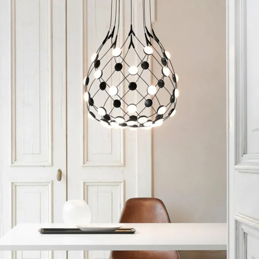 Luceplan Mesh suspension Ø 100 cm Wireless 2 m| Suspensions Led|Suspensions