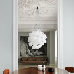 Luceplan Stochastic 2.700 K, 48 boules, blanc opalin| Suspensions Led|Suspensions