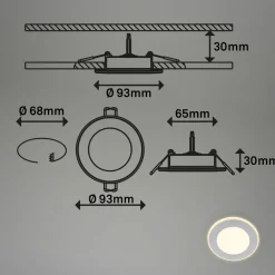 Briloner Luminaire encastrable LED Gima, chrome mat, 3.000 K, set de 3 pièces| Spots Encastrés Led|Luminaires Led D'Intérieur