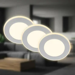 Briloner Luminaire encastrable LED Gima, chrome mat, 3.000 K, set de 3 pièces| Spots Encastrés Led|Luminaires Led D'Intérieur
