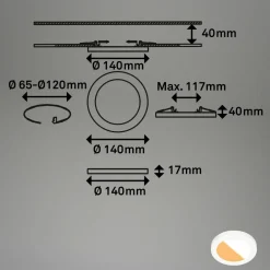 Briloner Luminaire encastrable LED 7609 3.000K/4.000K Ø 14 cm| Spots Encastrés Led|Luminaires Led D'Intérieur