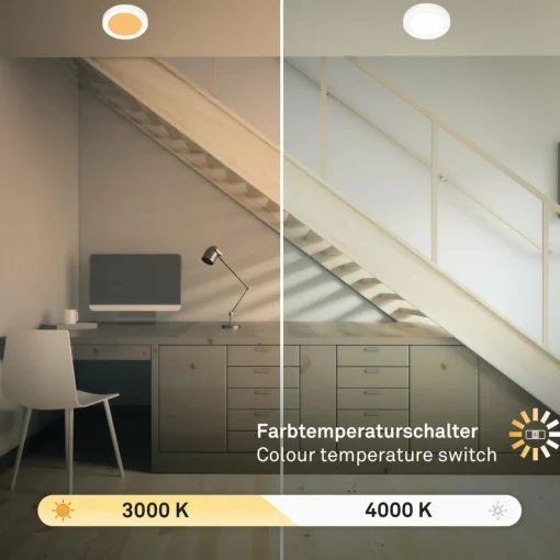 Briloner Luminaire encastrable LED 7609 3.000K/4.000K Ø 14 cm| Spots Encastrés Led|Luminaires Led D'Intérieur