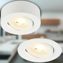 Briloner Luminaire encastrable LED Desi, blanc, Ø9cm, marche/arrêt, 3.000 K| Spots Encastrés Led|Luminaires Led D'Intérieur