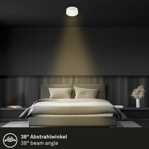 Briloner Luminaire encastrable LED Desi, blanc, Ø9cm, marche/arrêt, 3.000 K| Spots Encastrés Led|Luminaires Led D'Intérieur