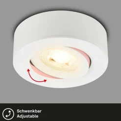 Briloner Luminaire encastrable LED Desi, blanc, Ø9cm, marche/arrêt, 3.000 K| Spots Encastrés Led|Luminaires Led D'Intérieur