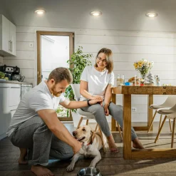 Briloner Luminaire encastrable LED Klira, nickel mat, Ø 9 cm, IP44, 3 pièces| Spots Encastrés Led|Luminaires Led D'Intérieur