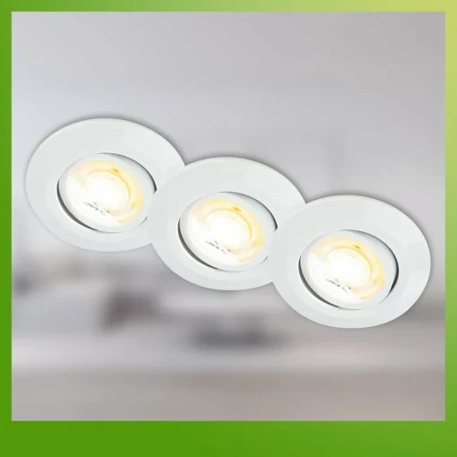Briloner Luminaire encastrable LED Klira, blanc, orientable, intensité variable, 3| Spots Encastrés Led|Luminaires Led D'Intérieur