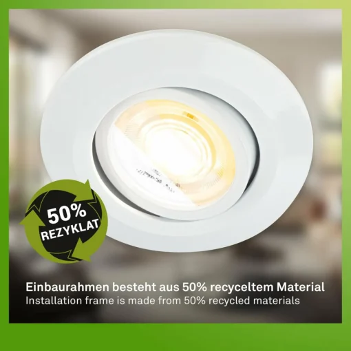 Briloner Luminaire encastrable LED Klira, blanc, orientable, intensité variable, 3| Spots Encastrés Led|Luminaires Led D'Intérieur