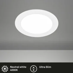 Briloner Luminaire encastrable LED Jeft, Ø 22 cm, blanc, 4000K, pas dimmable| Spots Encastrés Led|Luminaires Led D'Intérieur