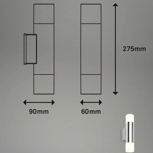 Briloner Luminaire salle bain LED 2090028 à 2 lampes chromé| Appliques Murales Led|Appliques Murales