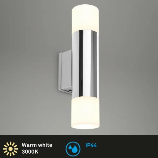 Briloner Luminaire salle bain LED 2090028 à 2 lampes chromé| Appliques Murales Led|Appliques Murales