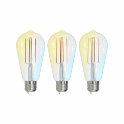LUUMR Smart LED E27 ST64 7W ZigBee Tuya Hue clair set de 3 pièces| Ampoules Connectées Et Intelligentes|Ampoules Connectées Et Intelligentes