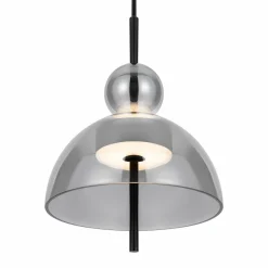 Maytoni Bangkok, forme sphérique, gris fumé, Ø 25 cm, verre| Suspensions Led|Suspensions