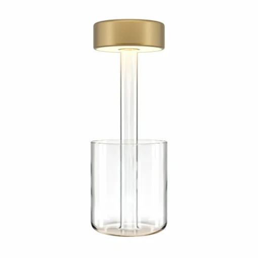Maytoni lampe de table LED rechargeable AI Collaboration, verre, or| Lampes À Poser Led|Lampes À Poser Et Lampes De Table