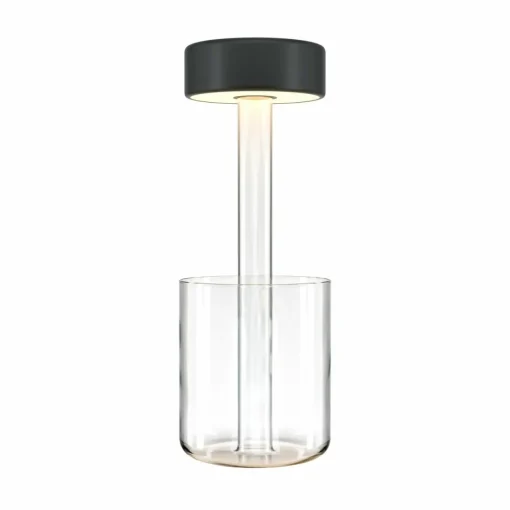 Maytoni lampe de table LED rechargeable AI Collaboration, verre, noir| Lampes À Poser Led|Lampes À Poser Et Lampes De Table