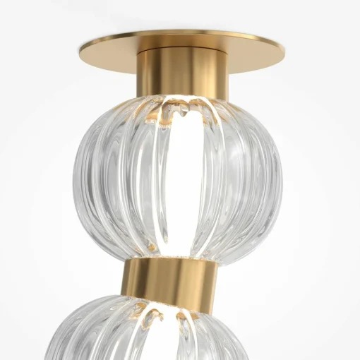 Maytoni Plafonnier LED Amulet, longueur 120 cm, clair / or| Plafonniers Led|Plafonniers