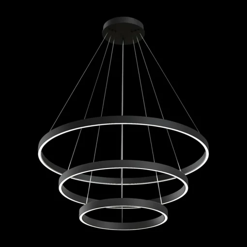 Maytoni Rim suspension LED, 840, 3 anneaux, noire| Suspensions Led|Suspensions