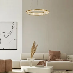 Maytoni suspension LED couronne or Ø 62 cm cristal 4.000 K| Suspensions Led|Suspensions