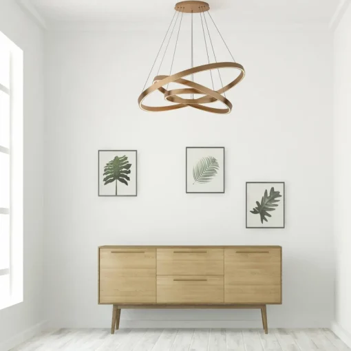 Maytoni suspension LED Rim, 3 lampes, couleur laiton, 3000K| Suspensions Led|Suspensions