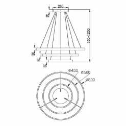 Maytoni suspension LED Rim, 3 lampes, couleur laiton, 3000K| Suspensions Led|Suspensions