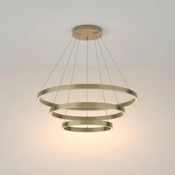 Maytoni suspension LED Rim, 3 lampes, couleur laiton, 3000K| Suspensions Led|Suspensions