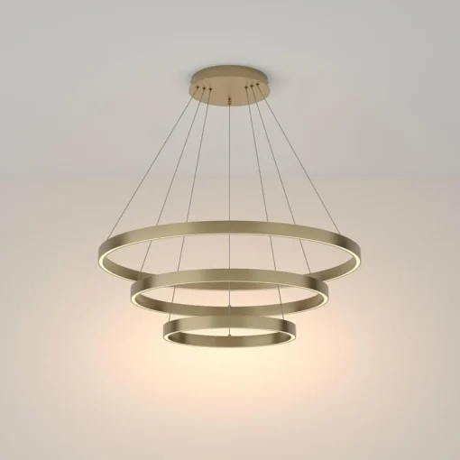 Maytoni suspension LED Rim, 3 lampes, couleur laiton, 3000K| Suspensions Led|Suspensions