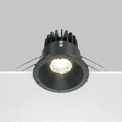 Maytoni Zoom luminaire encastrable LED 930 IP65 rond triac, noir| Spots Encastrés Led|Luminaires Led D'Intérieur