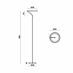 Molto Luce lampe sur pied LED Melli F, noir, aluminium, hauteur 168 cm| Lampadaires Led|Lampadaires