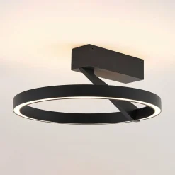 Molto Luce plafonnier LED Melli SDI, noir, aluminium, Ø 33 cm| Plafonniers Led|Plafonniers
