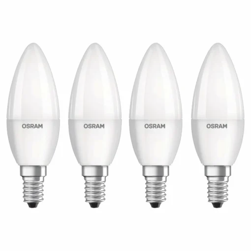 OSRAM 4 bougies LED E14 Base rétro 4,9W, 4 000 K| Ampoules Led E14|Ampoules Led