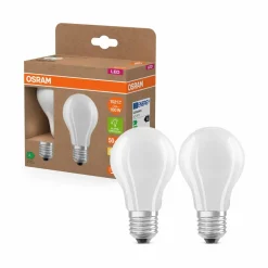 OSRAM Ampoule à incandescence E27 7,2W mat 2.700K 1521lm 2pcs| Ampoules Led|Ampoules Led