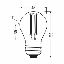 OSRAM Ampoule LED à filament E27 2,2W 2700K 470lm| Ampoules Filament|Ampoules Filament