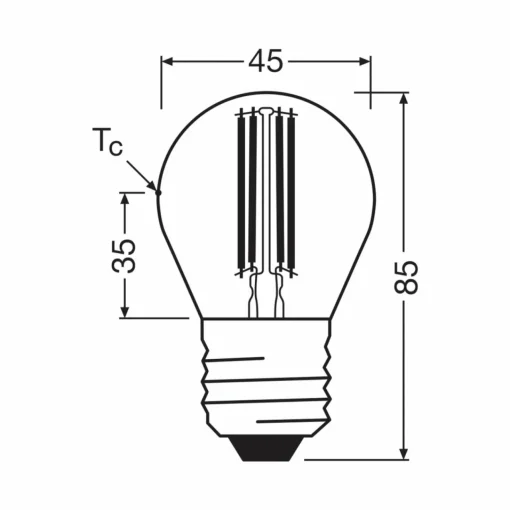 OSRAM Ampoule LED à filament E27 2,2W 2700K 470lm| Ampoules Filament|Ampoules Filament
