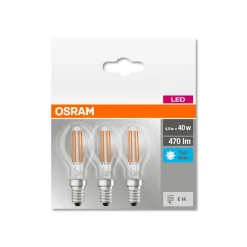 OSRAM ampoule LED E14 P40 4W filament 840 470lm x3| Ampoules Filament|Ampoules Filament