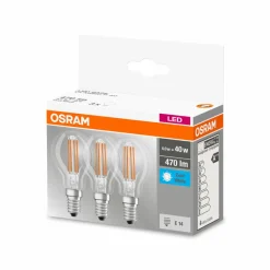 OSRAM ampoule LED E14 P40 4W filament 840 470lm x3| Ampoules Filament|Ampoules Filament