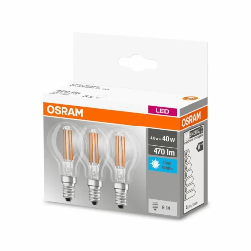 OSRAM ampoule LED E14 P40 4W filament 840 470lm x3| Ampoules Filament|Ampoules Filament