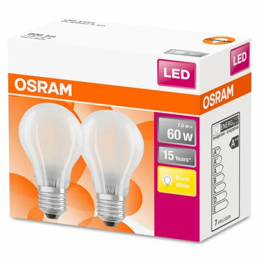 OSRAM ampoule LED E27 6,5 W blanc chaud x2| Ampoules Led E27|Ampoules Led