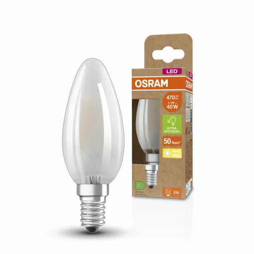 OSRAM Classic bougie LED E14 B40 2,5W 827 mate| Ampoules Led E14|Ampoules Led