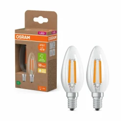 OSRAM LED Bougie filament E14 2,2W 2700K 470lm pack de 2| Ampoules Filament|Ampoules Filament