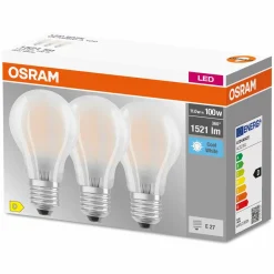 OSRAM LED E27 Base CL A 11 W 4 000 K mate x3| Ampoules Led E27|Ampoules Led