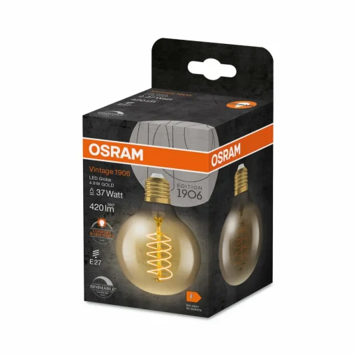 OSRAM LED Vintage 1906, G80, E27, 4,8 W, or, 2.200 K, intensité variable.| Lampes Led À Intensité Variable|Ampoules Led